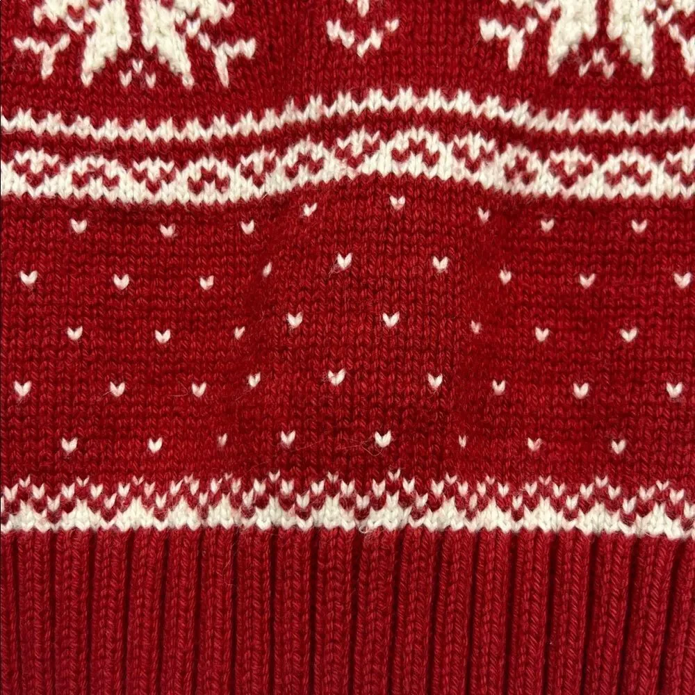 Ralph Lauren red and white snowflake fair Isle cotton sweater size 9 months